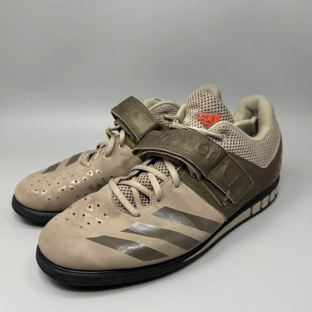 Adidas Powerlift 3.1 Men's Size 12 Beige Olive Brown Weightlifting Shoes BA8017